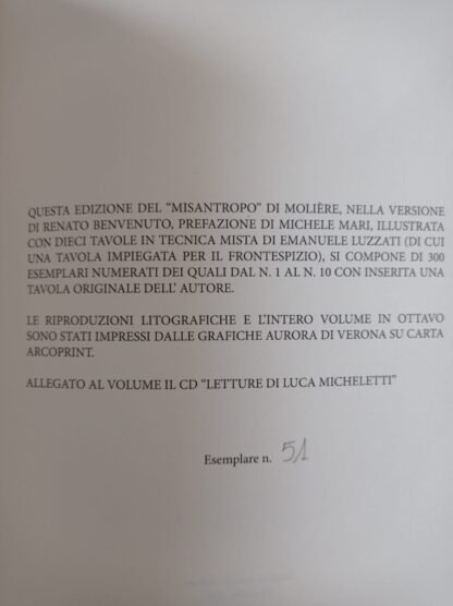 Il misantropo. Edizione speciale con 10 tavole di Emanuele Luzzati. Copia numerata - immagine 3