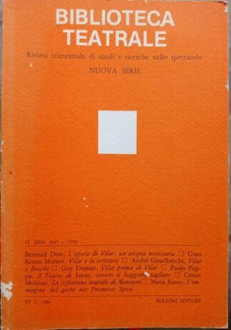 Biblioteca teatrale. Nuova serie n. 1 - 1986