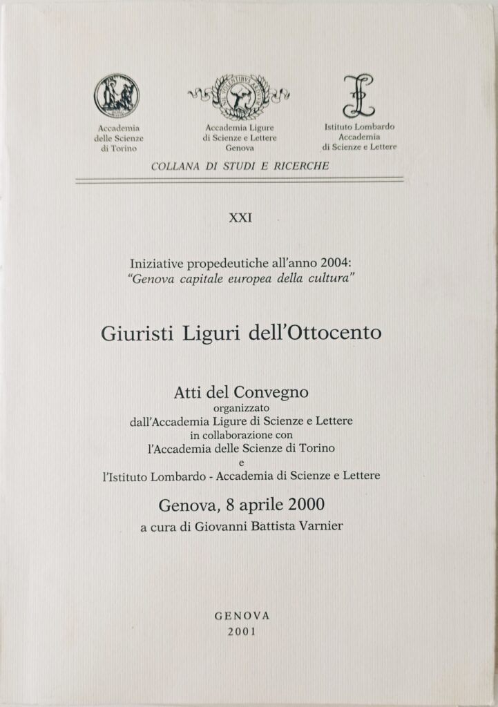 Giuristi liguri dell’Ottocento